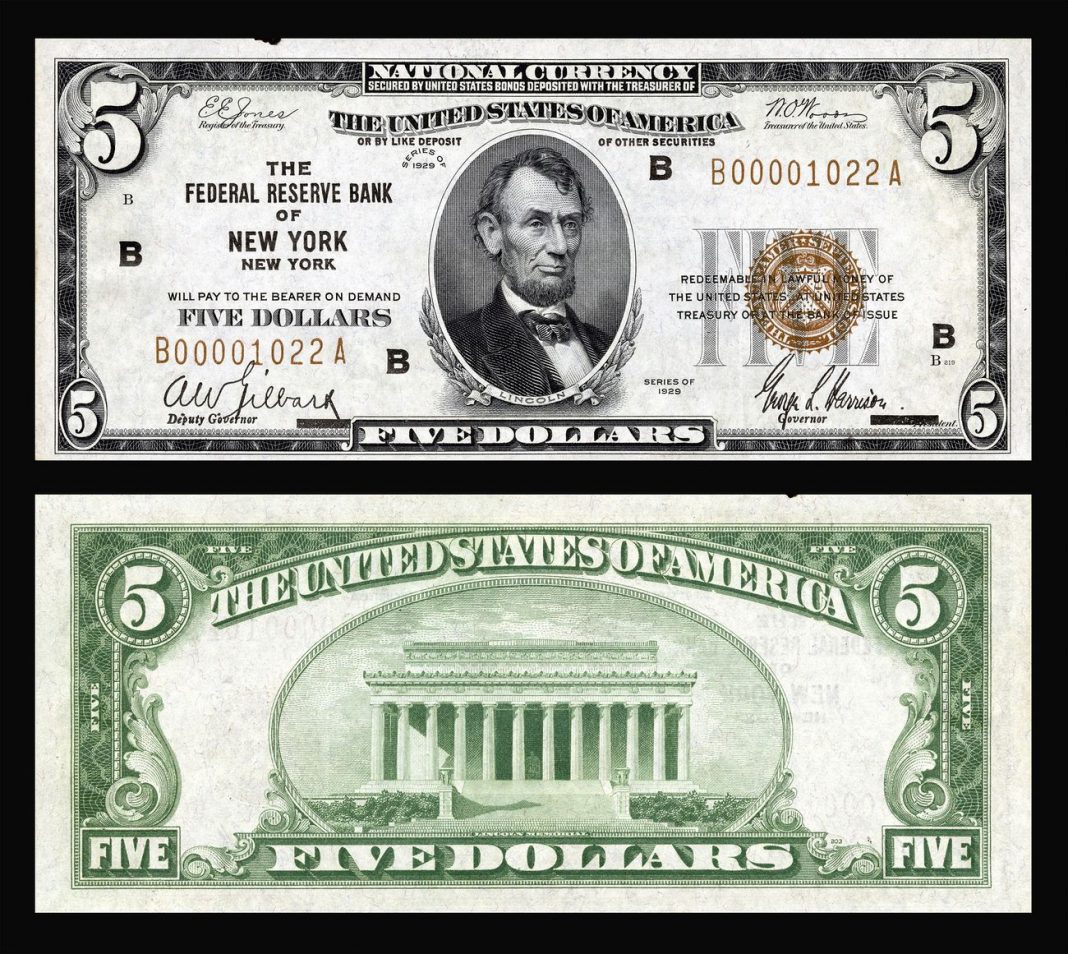 $5 Federal Reserve Bank Note