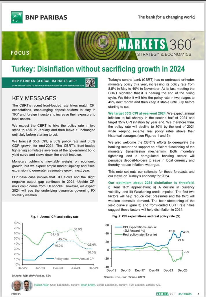 BNP PARIBAS TÜRKİYE EKONOMİSİ RAPORU